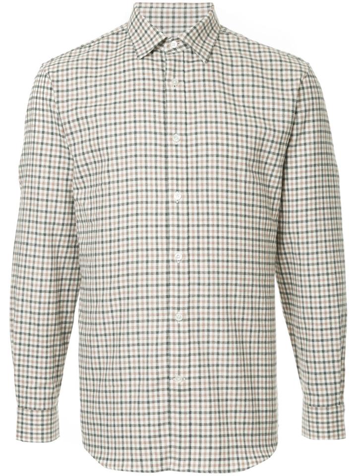Gieves & Hawkes Long Sleeved Checked Shirt - Brown