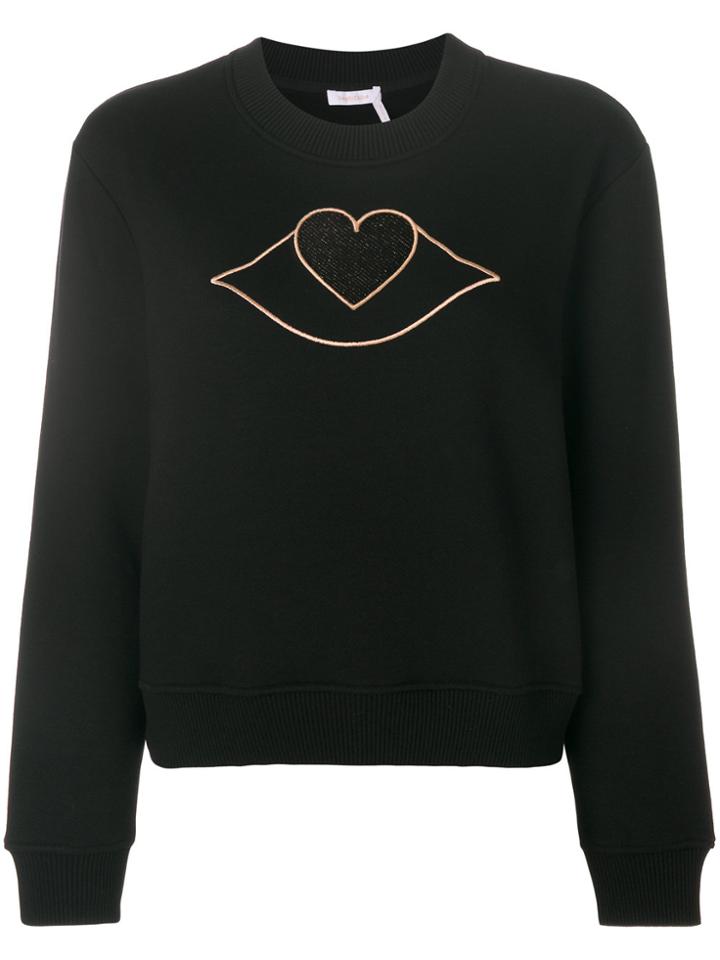 See By Chloé Lips Heart Cutout Sweatshirt - Black