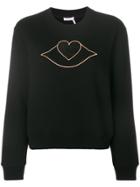 See By Chloé Lips Heart Cutout Sweatshirt - Black