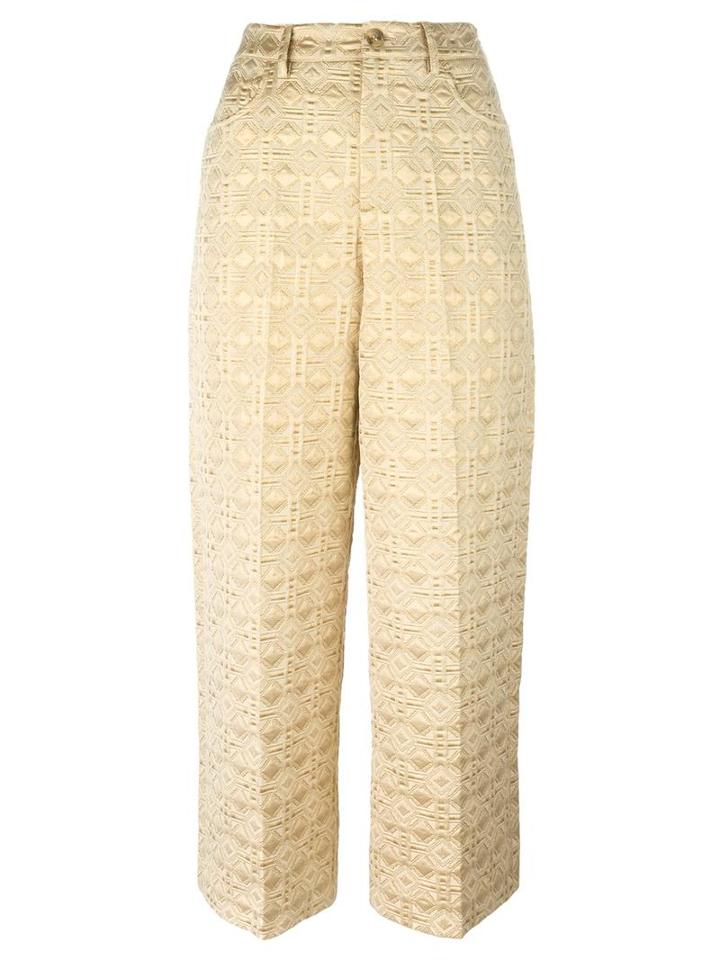 Red Valentino Jacquard Cropped Trousers, Women's, Size: 44, Grey, Cotton/polyester/other Fibers/polyester