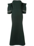 Badgley Mischka Off The Shoulder Long Dress - Green