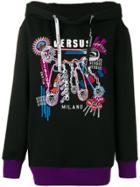 Versus Embroidered Graphic Hoody - Black