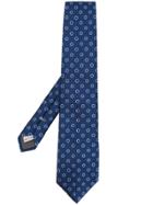 Canali Circle Embroidered Tie - Blue