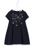 Ermanno Scervino Junior Embellished Pleated Dress, Toddler Girl's, Size: 4 Yrs, Blue