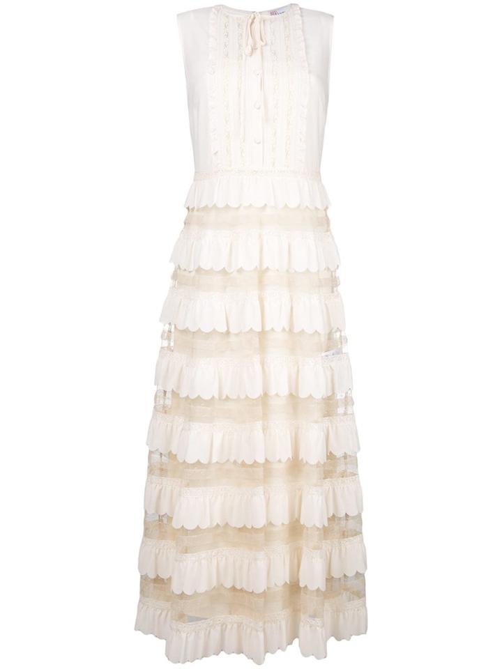 Red Valentino Draped Long Dress - White