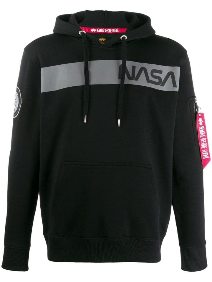 Alpha Industries Nasa Print Hoodie - Black