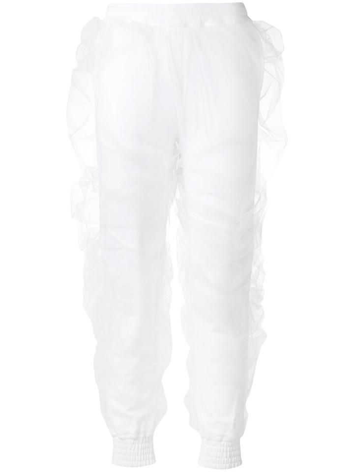 Y / Project Ruffled Cropped Trousers - White