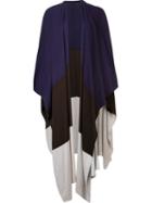 Victor Alfaro Colour Block Knit Cape, Women's, Pink/purple, Merino