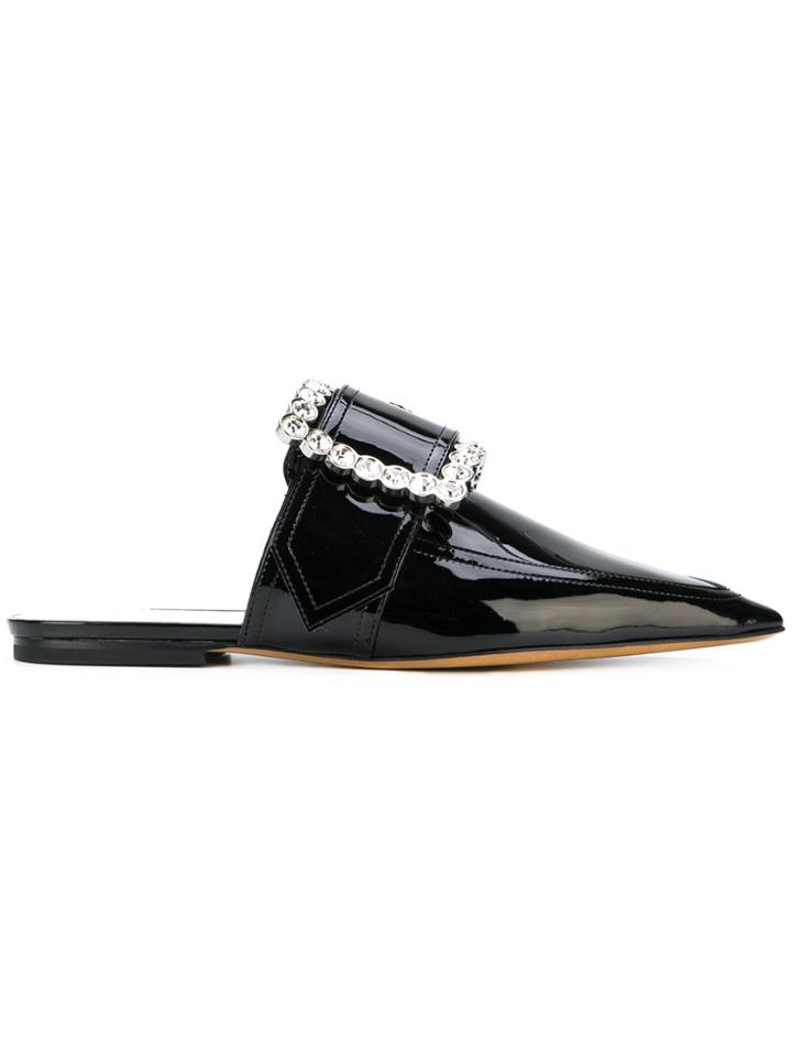 Maison Margiela Crystal Buckle Mules - Black