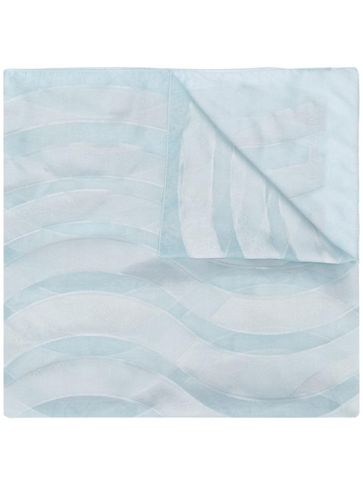 Emporio Armani Wave Pattern Scarf - Blue