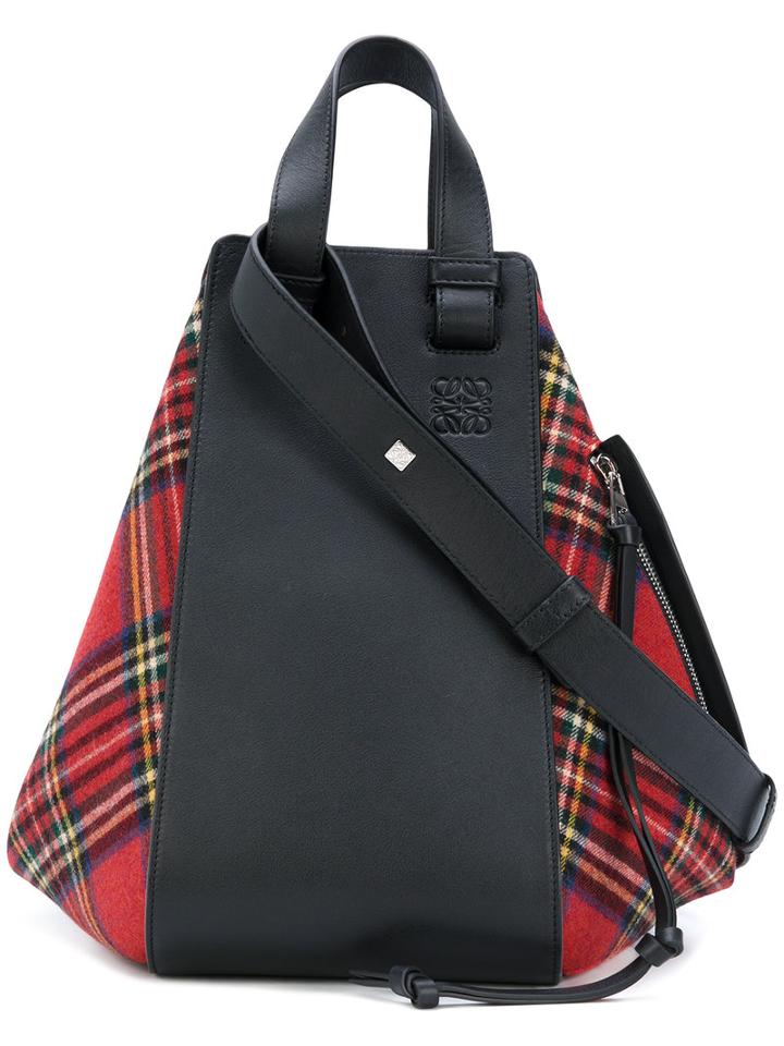 Loewe - 'hammock' Tartan Bag - Women - Calf Leather/wool - One Size, Red, Calf Leather/wool