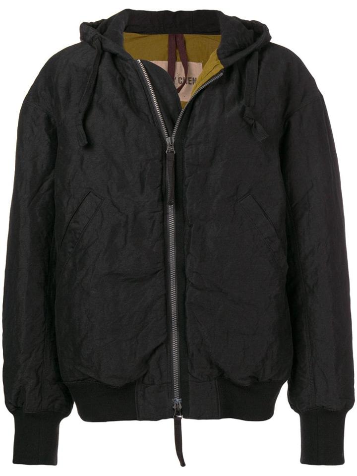 Ziggy Chen Hooded Bomber Jacket - Black