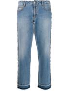 Ermanno Scervino Lace Trim Cropped Jeans - Blue