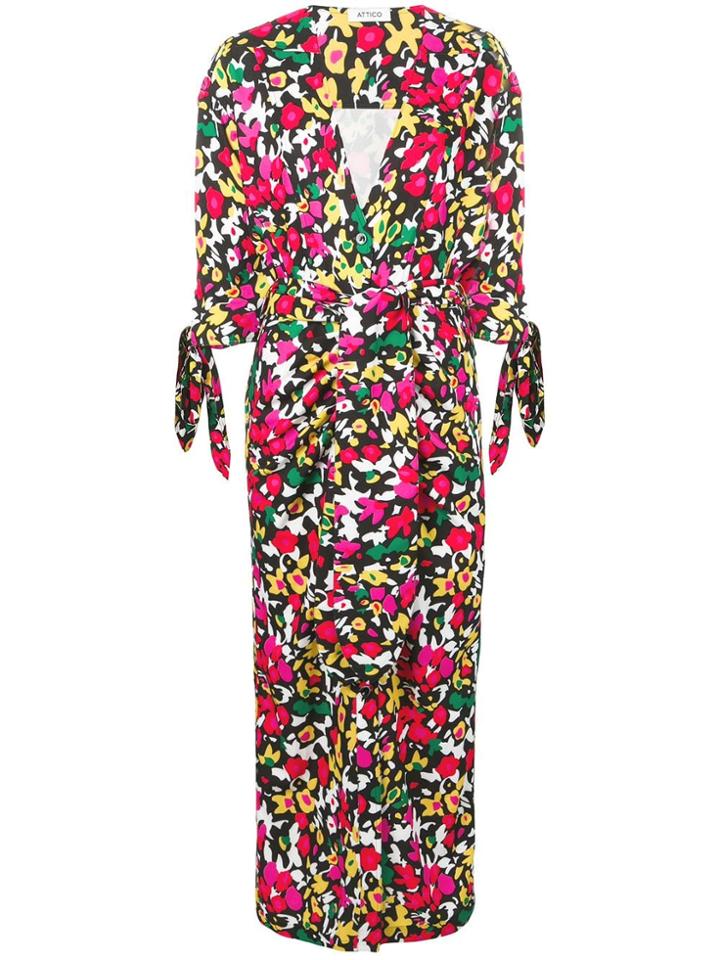 Attico Floral Midi Dress - Red