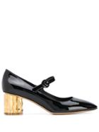 Salvatore Ferragamo Mary Jane Block Heel Pumps - Black