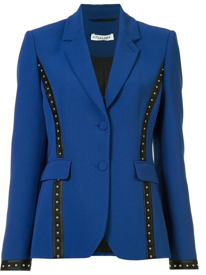 Altuzarra Studded Detail Blazer, Women's, Size: 42, Blue, Acetate/triacetate/polyester