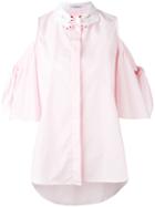 Vivetta - Cold-shoulder Shirt - Women - Cotton - 44, Pink/purple, Cotton