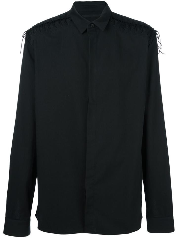 Haider Ackermann Shoulders Detail Shirt, Men's, Size: Large, Black, Cotton