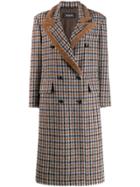 Simonetta Ravizza Checked Mid-length Coat - Brown