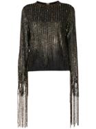 Aviù Sequined Fringe Blouse - Brown