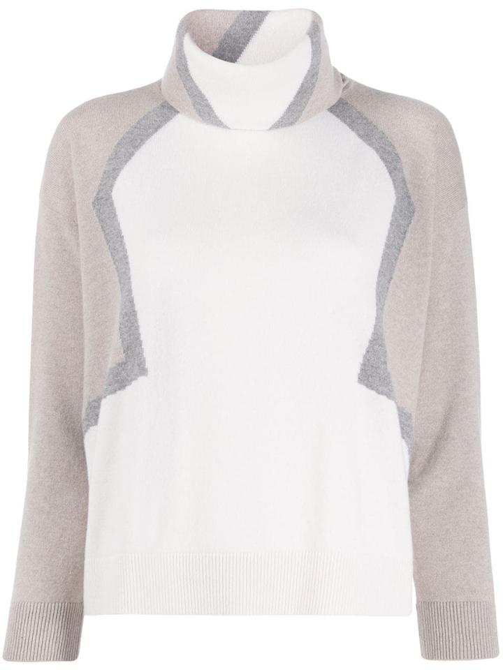 Lorena Antoniazzi Turtleneck Colour-block Jumper - Grey