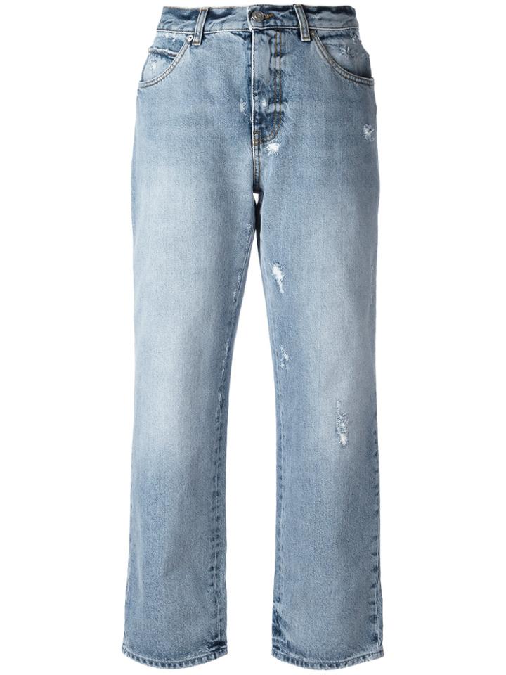Alexander Mcqueen Distressed Boyfriend Jeans - Blue