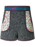 Red Valentino Patchwork Shorts - Blue
