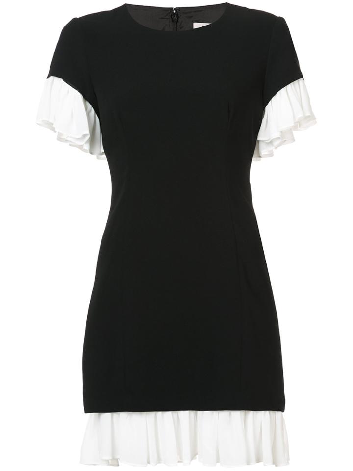 Cinq A Sept Ruffle Trim Colour Block Dress - Black