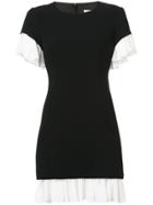 Cinq A Sept Ruffle Trim Colour Block Dress - Black