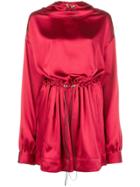 Rouge Margaux Hooded Drawstring Dress - Red