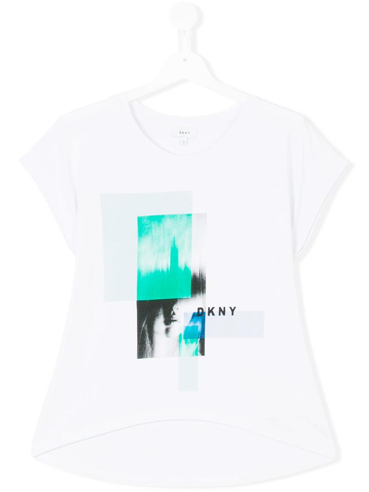 Dkny Kids - Printed Design T-shirt - Kids - Spandex/elastane/viscose - 16 Yrs, White