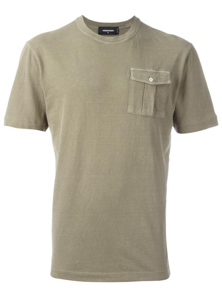 Dsquared2 Chest Pocket T-shirt, Men's, Size: M, Green, Cotton