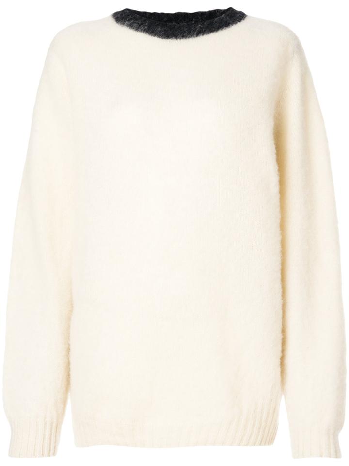 La Fetiche Contrast Neck Jumper - Nude & Neutrals