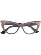 Gucci Eyewear Embellished Cat Eye Glasses - Multicolour