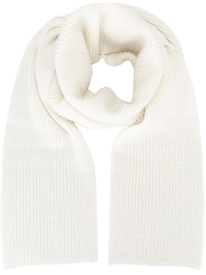 Barbara Bui Ribbed Knitted Scarf, Women's, Nude/neutrals, Merino