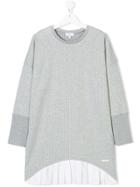 Dkny Kids Pinstripe Print Dress - Grey