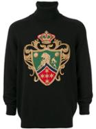 Dolce & Gabbana Cashmere Heraldic Embroidery Turtle Neck Jumper -