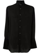Ann Demeulemeester Novice Shirt, Men's, Size: Large, Black, Polyester/rayon/virgin Wool