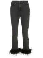 Veronica Beard Kareena Feather-embellished Jeans - Grey