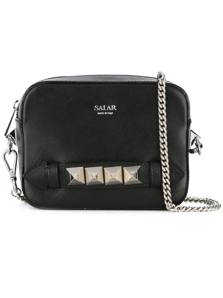Salar - Small Betz Crossbody Bag - Women - Cotton/calf Leather - One Size, Black, Cotton/calf Leather