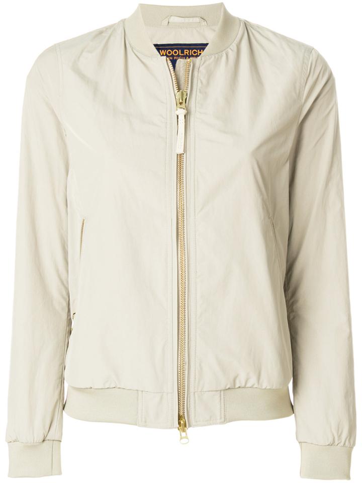 Woolrich Zip Up Bomber Jacket - Nude & Neutrals