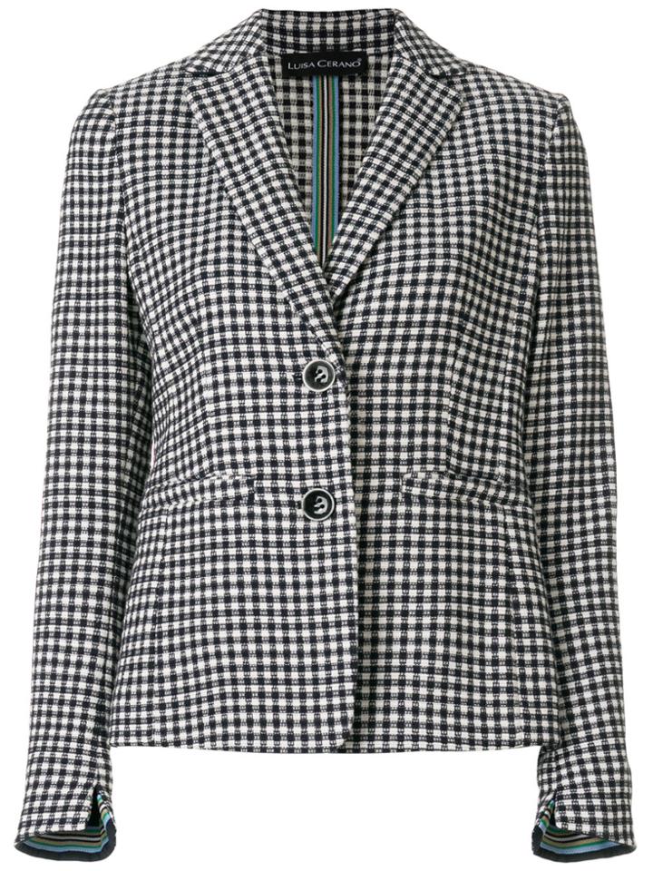 Luisa Cerano Check Blazer - Black