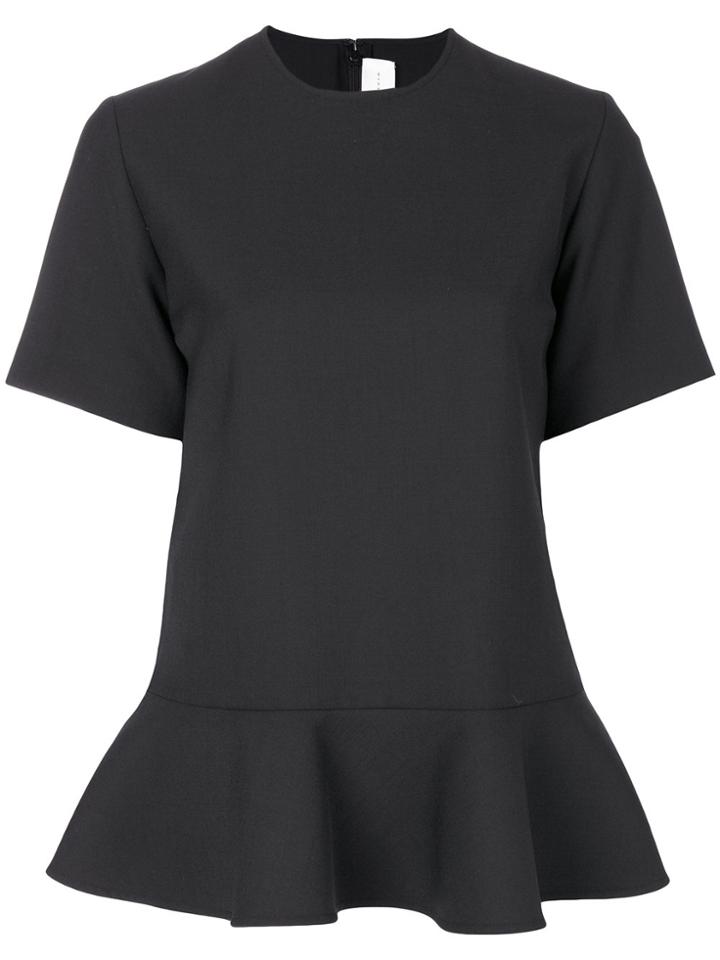 Victoria Victoria Beckham Short-sleeve Peplum Blouse - Black