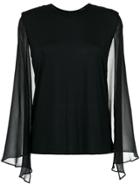 Victoria Victoria Beckham Short-sleeve Peplum Blouse - Black