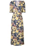 Sea Ella Floral Wrap Dress - Black