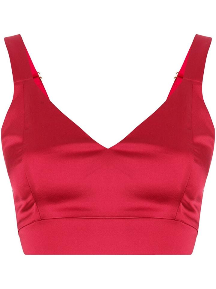 Murmur Cropped Bralet Top - Red