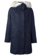 Yves Salomon Army Fur Hood Parka - Blue