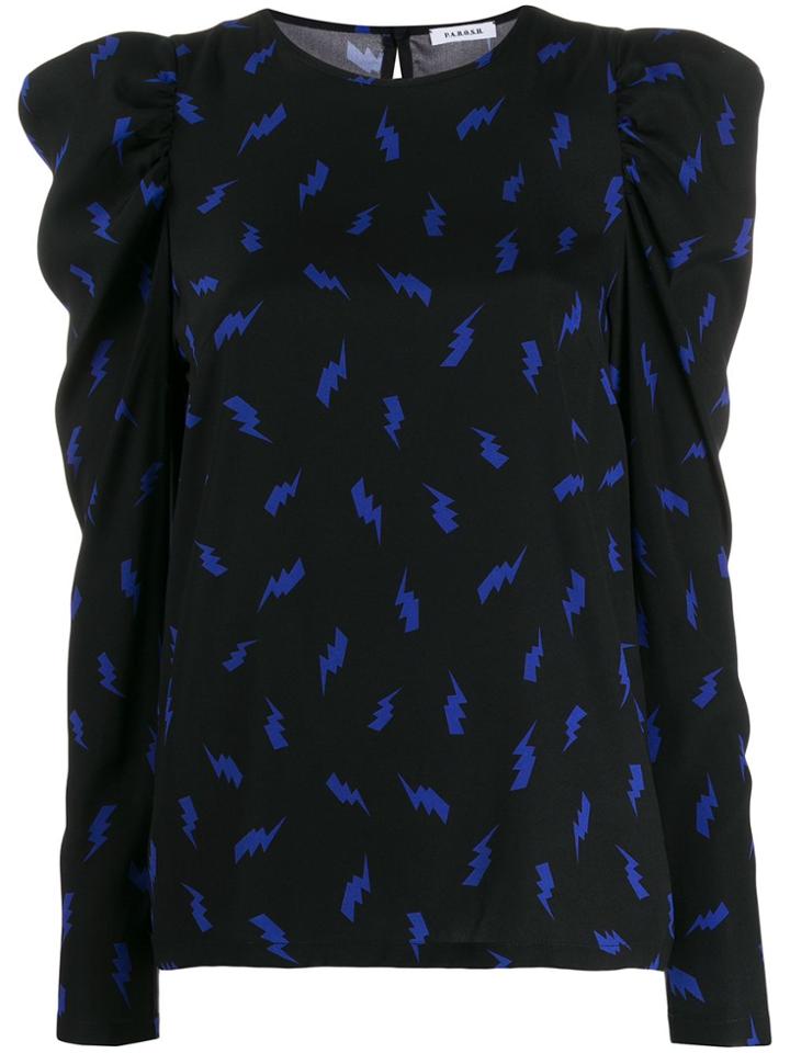 P.a.r.o.s.h. Lighting Bolt Print Blouse - Blue