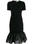 Alexander Mcqueen Sheer Peplum Hem Dress - Black