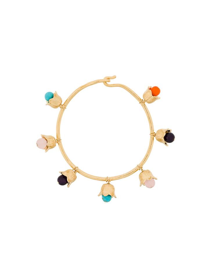 Aurelie Bidermann Beaded Flower Charm Bracelet - Metallic